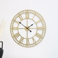 Melody Maison Gold Metal Skeleton Clock 60cm X 60cm | Size: 60 cm X 60 cm