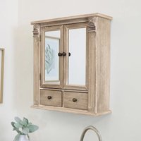 Melody Maison Wooden Mirrored Bathroom Cabinet in Natural