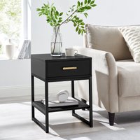 Melody Maison One Drawer Bedside Table - Luna Black Range