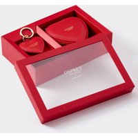 OSPREY LONDON Women's The Tilly Leather Heart Gift Set in Light Red