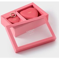 OSPREY LONDON Women's The Tilly Leather Heart Gift Set in Peach
