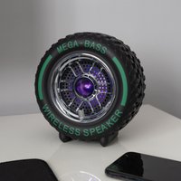 Menkind RED5 Wireless Tyre Speaker 15W Audio With LEDs in Black