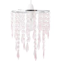 First Choice Lighting Chrome & Pink Jewels Light Shade