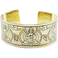 KDMD Women's Brass Tibetan Bracelet - Five Buddha in Yellow