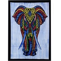 Handbrushed Cotton Wall Art Elephant