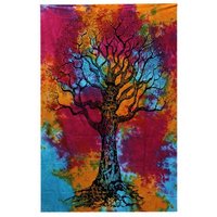 Single Cotton Bedspread + Wall Hanging Winter Tree