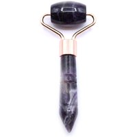 KDMD Women's Gemstone Mini Roller - Amethyst in Black