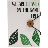 KDMD Notebook with strap - Leaves on the same tree in White