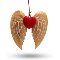 Gold Xmas Angel Wing & Heart detail
