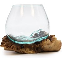 KDMD Molten Glass on Rare Parasite Wood in Brown