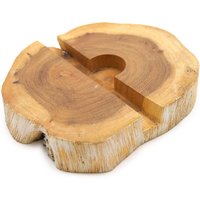 KDMD Large Gamal Wood Phone Holder - Whitewash in Brown