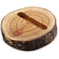KDMD Small Log Phone Holder (slot) - Natural in Brown
