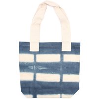 Natural Tye Dye Cotton Bag Grey Blocks Natural Handle