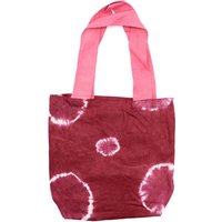 Natural Tye Dye Cotton Bag Maroon Rings Handle