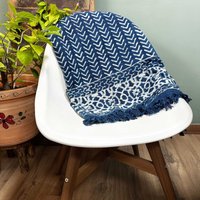 Handmade Indigo Throw 170x120cm Seedha Arrows 170x120 cm