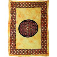 Single Cotton Bedspread + Wall Hanging Flower Life