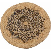 Natural Place Mat Jute 30cm Mandala Print