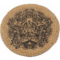Natural Place Mat Jute Hamsa Print