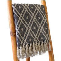 KDMD Boho Comfort Throws - 125x150cm - Black & Biege Regency | Size: 125x150 cm