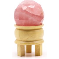 Gemstone Faceted Healing Ball & Stand Rose Quartz