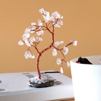 Gemstone Tree Rock Quartz on Agate Base