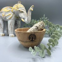 Wooden Smudge & Ritual Offerings Bowl Tree Life 11x7cm 11x7 cm