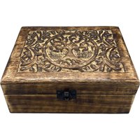 Large Wooden Keepsake Box 20x15x7.5cm Tree Life 20x15x7.5 cm