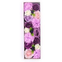 Long Soap Flowers Box Lavender Rose & Carnation