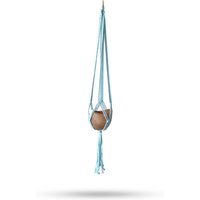 Macrame Pot Holder Classic Powder Blue Med Pot