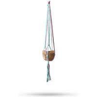 Macrame Pot Holder Classic Pastal Tones Terrace Med Pot