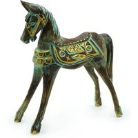 Large Gold & Turquoise Horse 32 cm