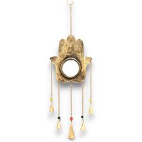 Indian Chimes Hamsa Large Mirror 5 Bells