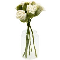 Felt Flowers - White Roses - (Set of 6)