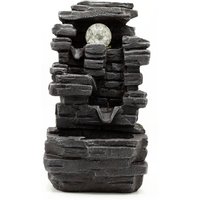 Tabletop Water Feature 35cm Slab Rocks Formation & Crystal Ball