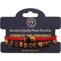 KDMD Women's Gemstone Double Power Bracelets- Tiger Eye in Brown