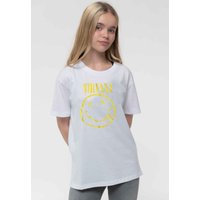 Yellow Grunge Smile Band Logo T Shirt