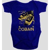 Kurt Cobain Laces Baby Grow in Blue | Size: 6-9 m