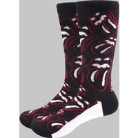 The Rolling Stones Outline Tongues Ankle Socks in Black