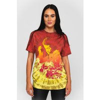 Jimi Hendrix Electric Ladyland Dip Dye T-Shirt in Red | Size: Large