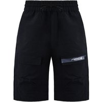 Nicce Men's Stretch Waist Black Graphic Logo Element Cargo Shorts | Size: Small