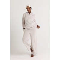 Pretty You London Women's Cosy Chevron Lounge Suit in Light Stone | Size: 16-18