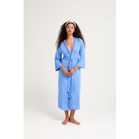 Pretty You London Women's Bamboo Frill Kimono in Bright Blue | Size: Large/XL