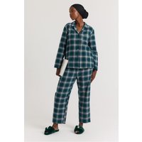 Pretty You London Women's Plaid Pyjama Set in Green | Size: 14-16