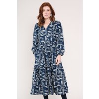 Viscose Tiered Dress Dark