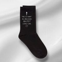 60 SECOND MAKEOVER Women's This Is What An Awesome Dentist Looks Like Black Socks