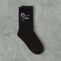 60 SECOND MAKEOVER Women's I'd Rather Be Playing Hockey Black Socks