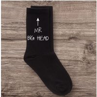 60 SECOND MAKEOVER Men's Mr Big Head Black Calf Socks