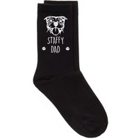 60 SECOND MAKEOVER Men's Staffy Dad Black Calf Socks