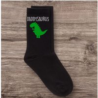 60 SECOND MAKEOVER Men's Daddy Dinosaur Daddysaurus Black Calf Socks