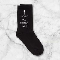 60 SECOND MAKEOVER Men's Best God Father Ever Black Calf Socks